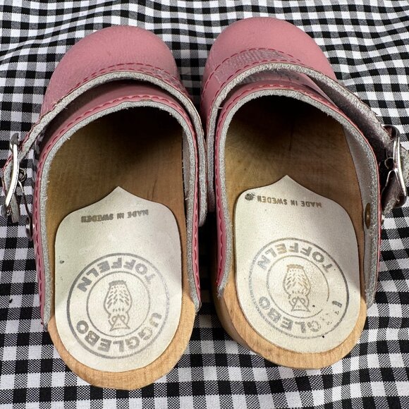 Ugglebo Toffeln Clogs Girls Pink Patent Leather Swedish Clogs EU 23 - Picture 3 of 5